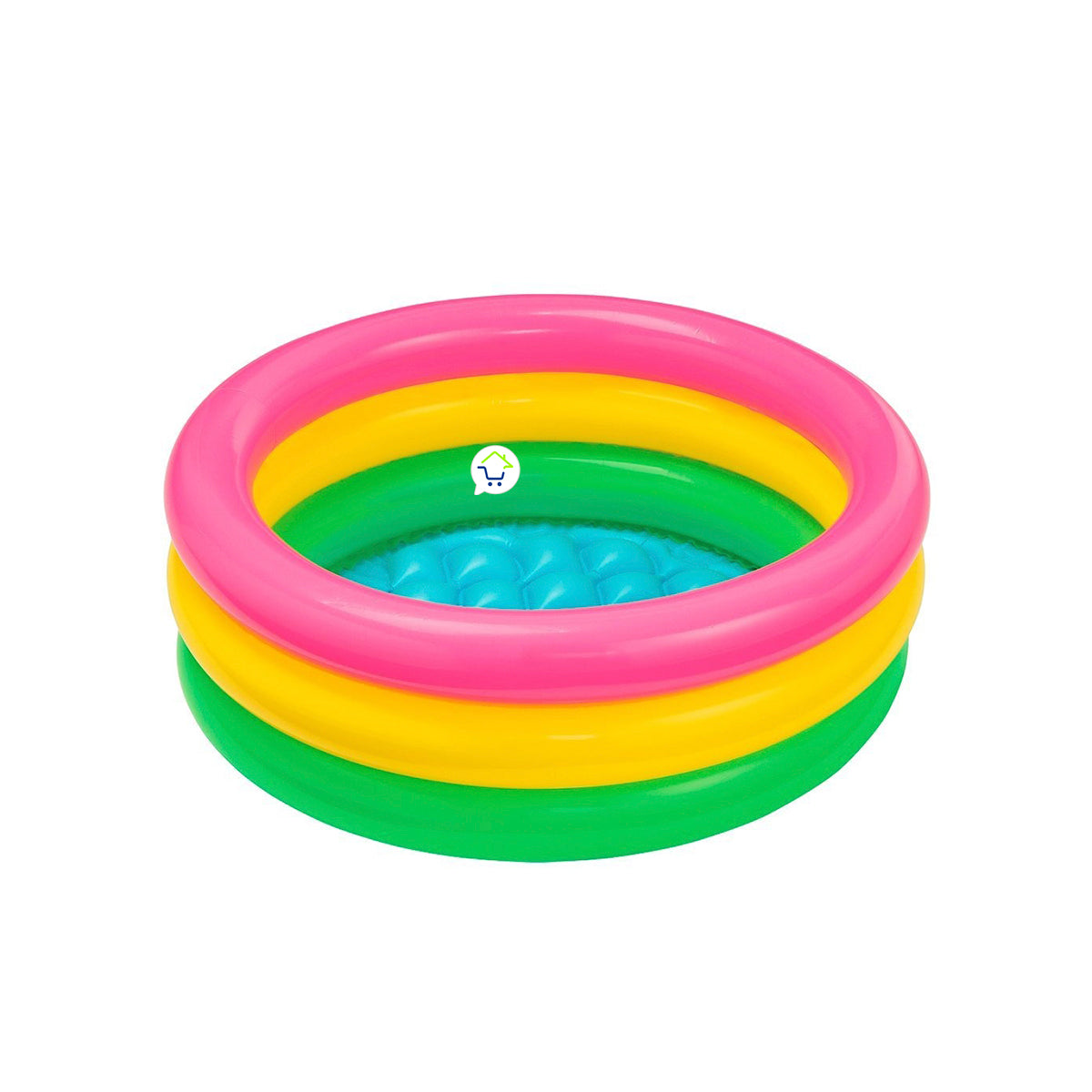 Piscina Inflable Redonda 3 Aros + Base Acolchada Infantil NP
