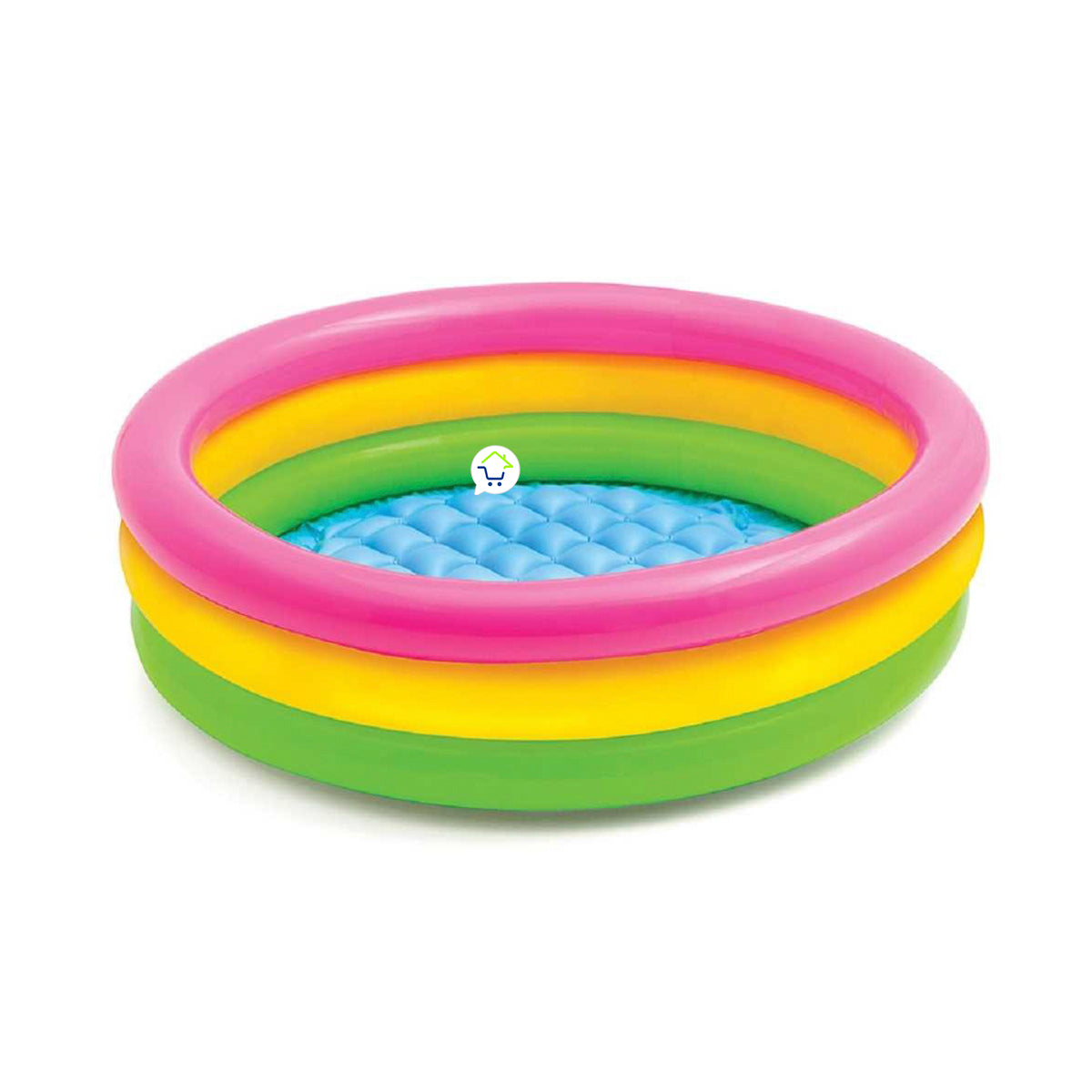 Piscina Inflable Redonda 3 Aros + Base Acolchada Infantil NP