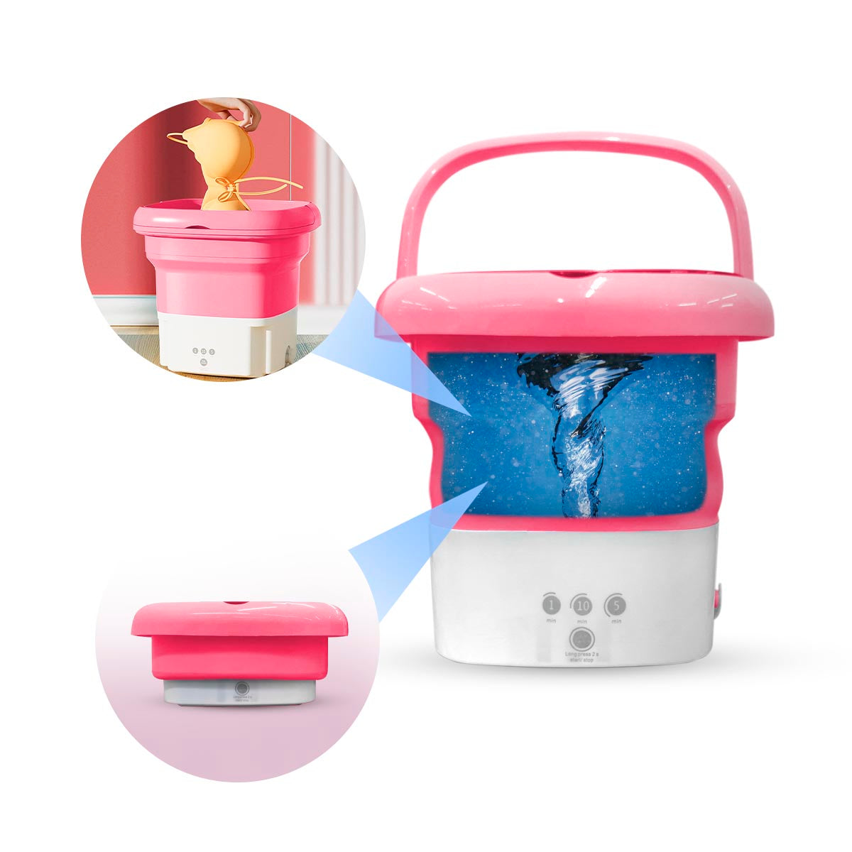 Mini Lavadora Automática Portátil Plegable Viajera CENC-031
