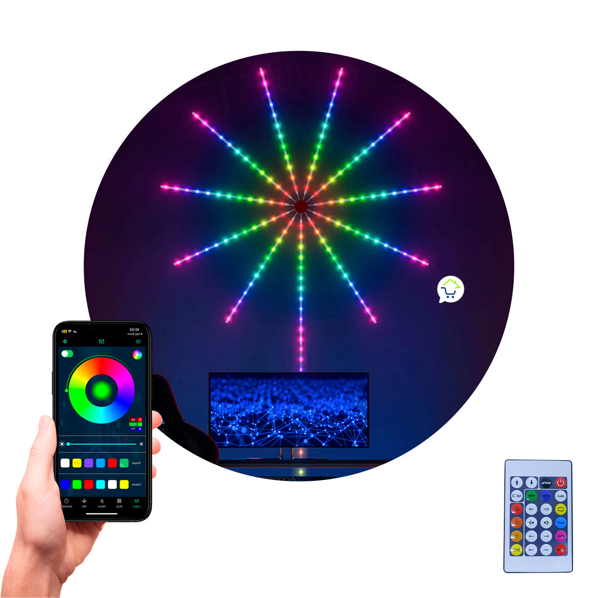 Cinta LED Fuegos Artificiales App Bluetooth 180 LED RGB ECC180RGB