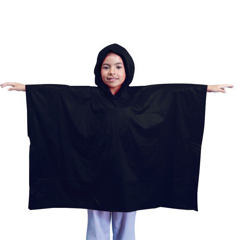 Impermeable Capucha Capa Poncho Niños Protección Lluvia Azul RF CI90