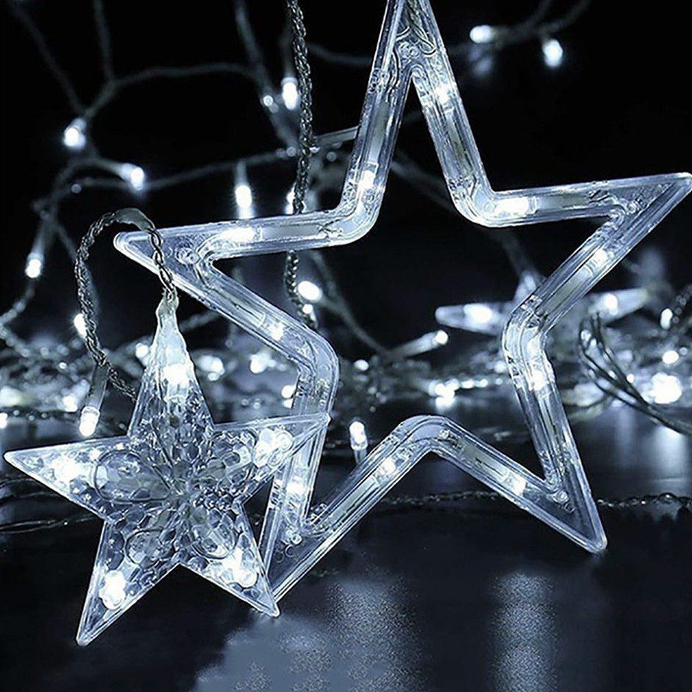 Extensión Luces Led Estrella X3 Metros Luz Navidad Blanco RF 2091