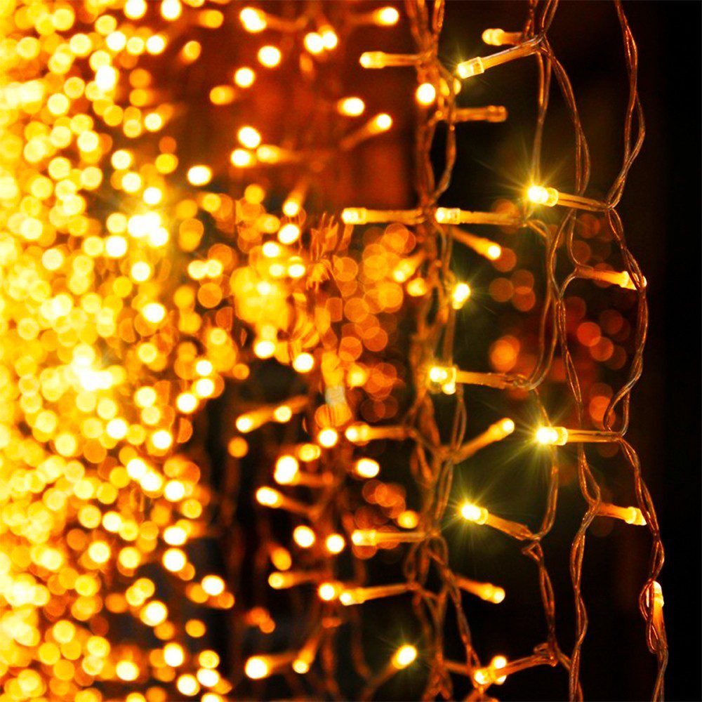 Cortina Led 3 Mts x 45 Cm 100 Led Cálida Luces Navidad 1320