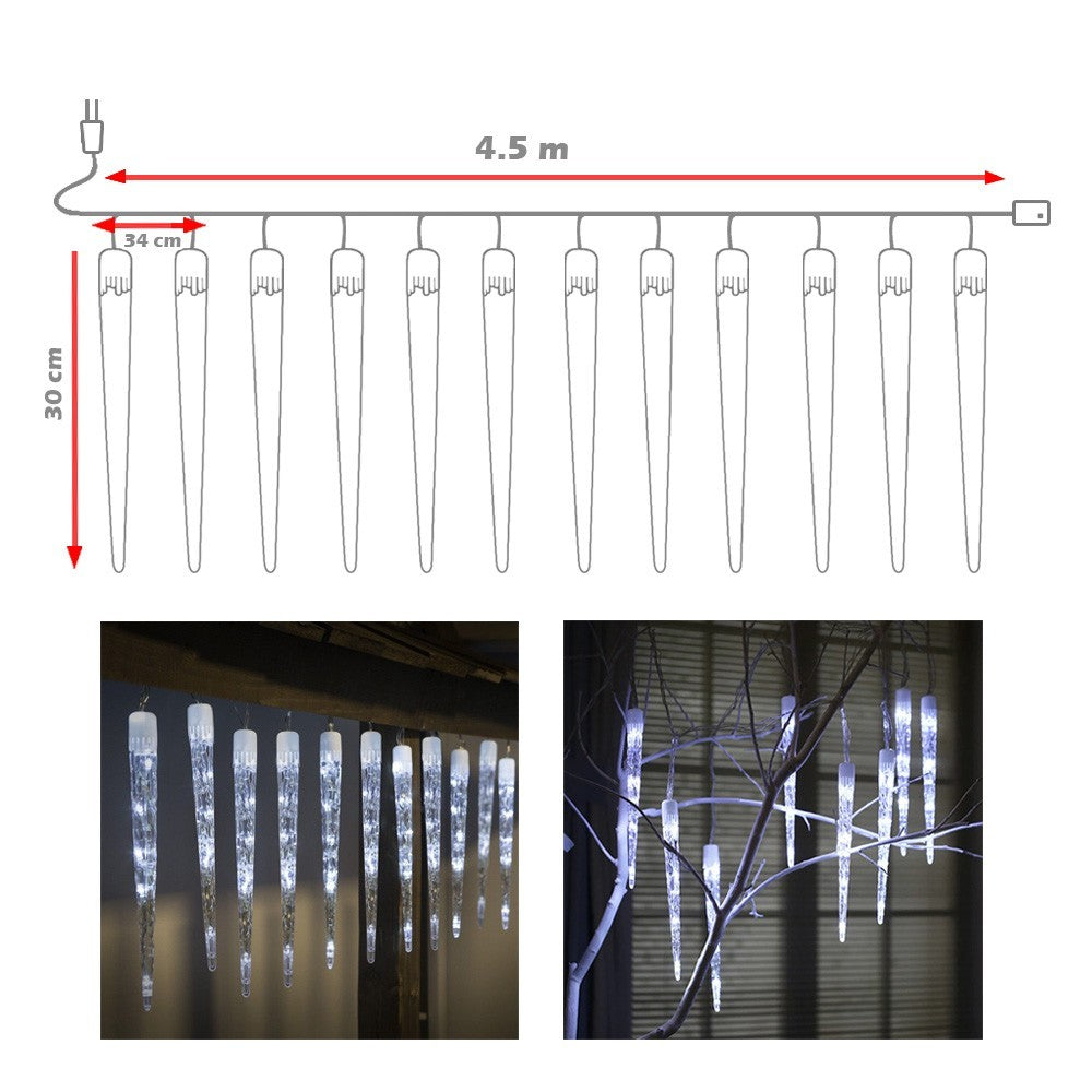 Luz led Tubo Hielo 4.5 Metros 12 Hielos Blanca 2271