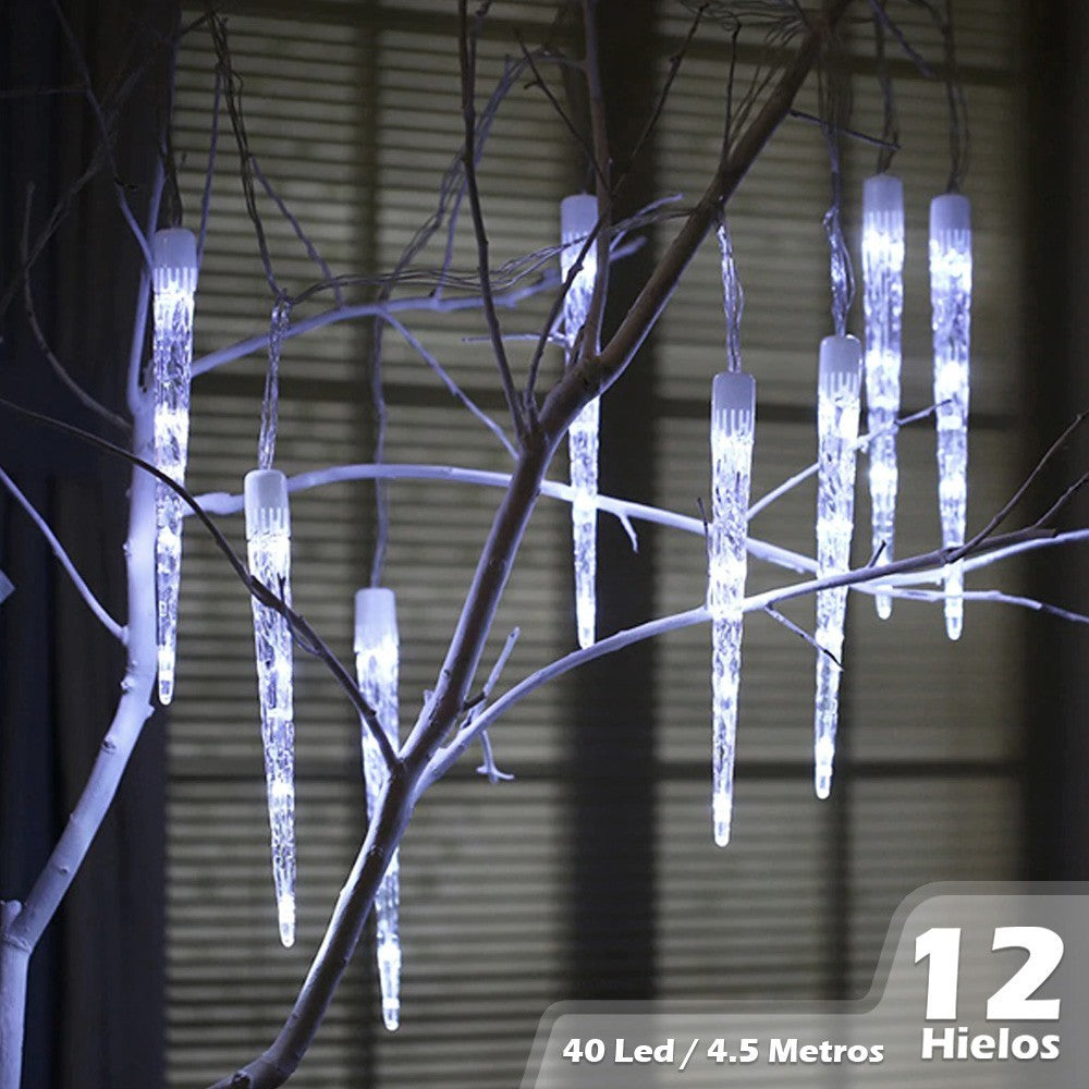 Luz led Tubo Hielo 4.5 Metros 12 Hielos Blanca 2271