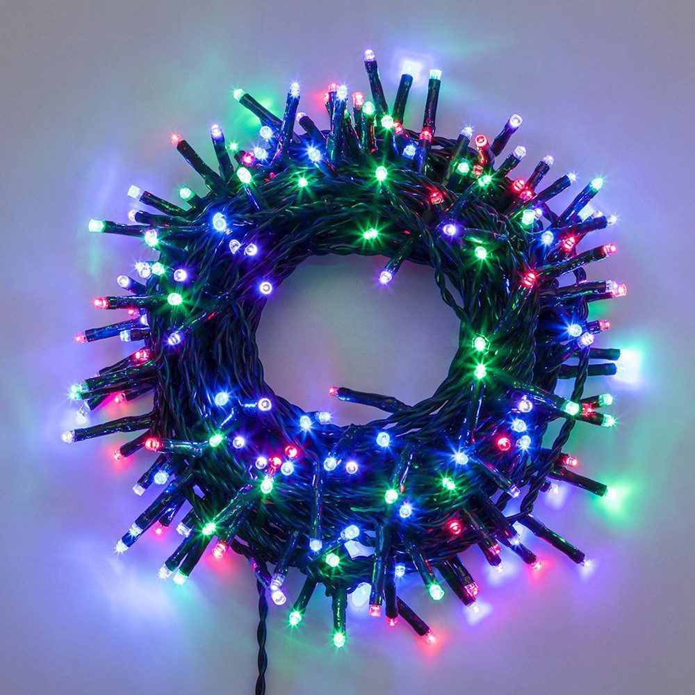 Extensión Luz LED Lineal 100 Luces 7 Metros Cable Verde RF TC