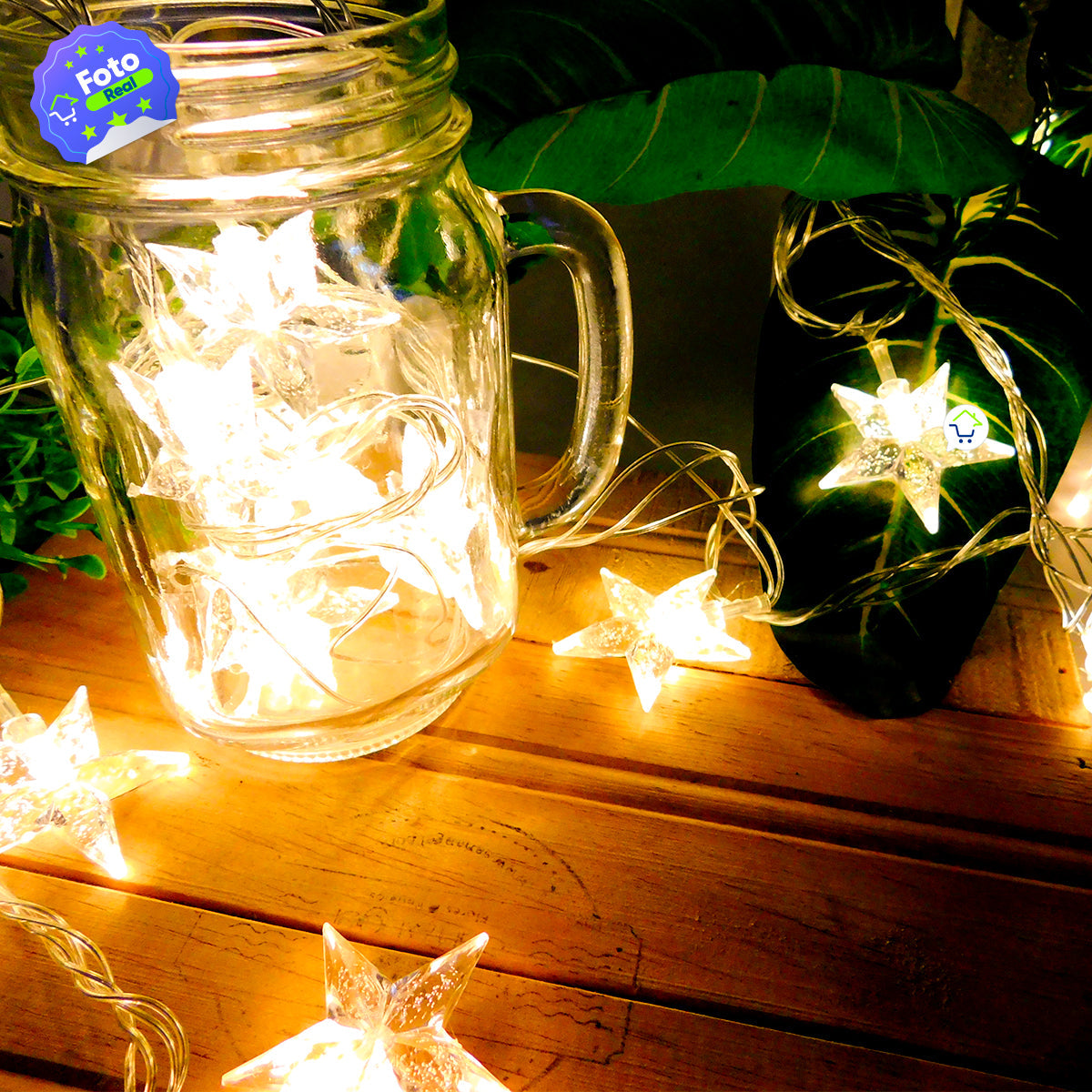 Extensión LED Estrellas Luces 4 Metros Cálido Decoración LEB20