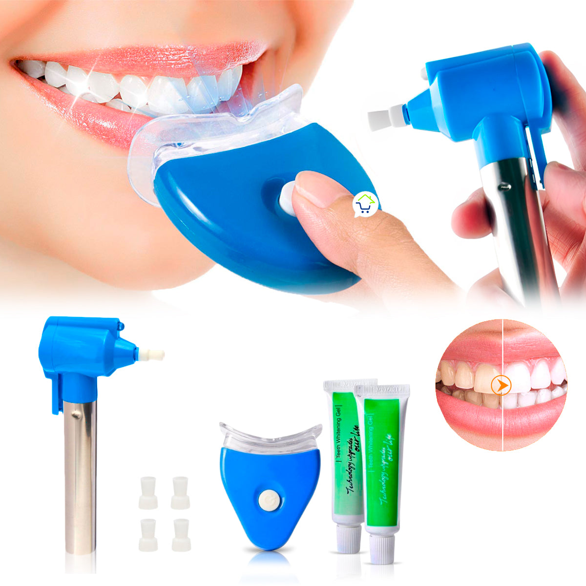 Kit Limpiador Dental Blanqueador LED Microlimpiador KIT314