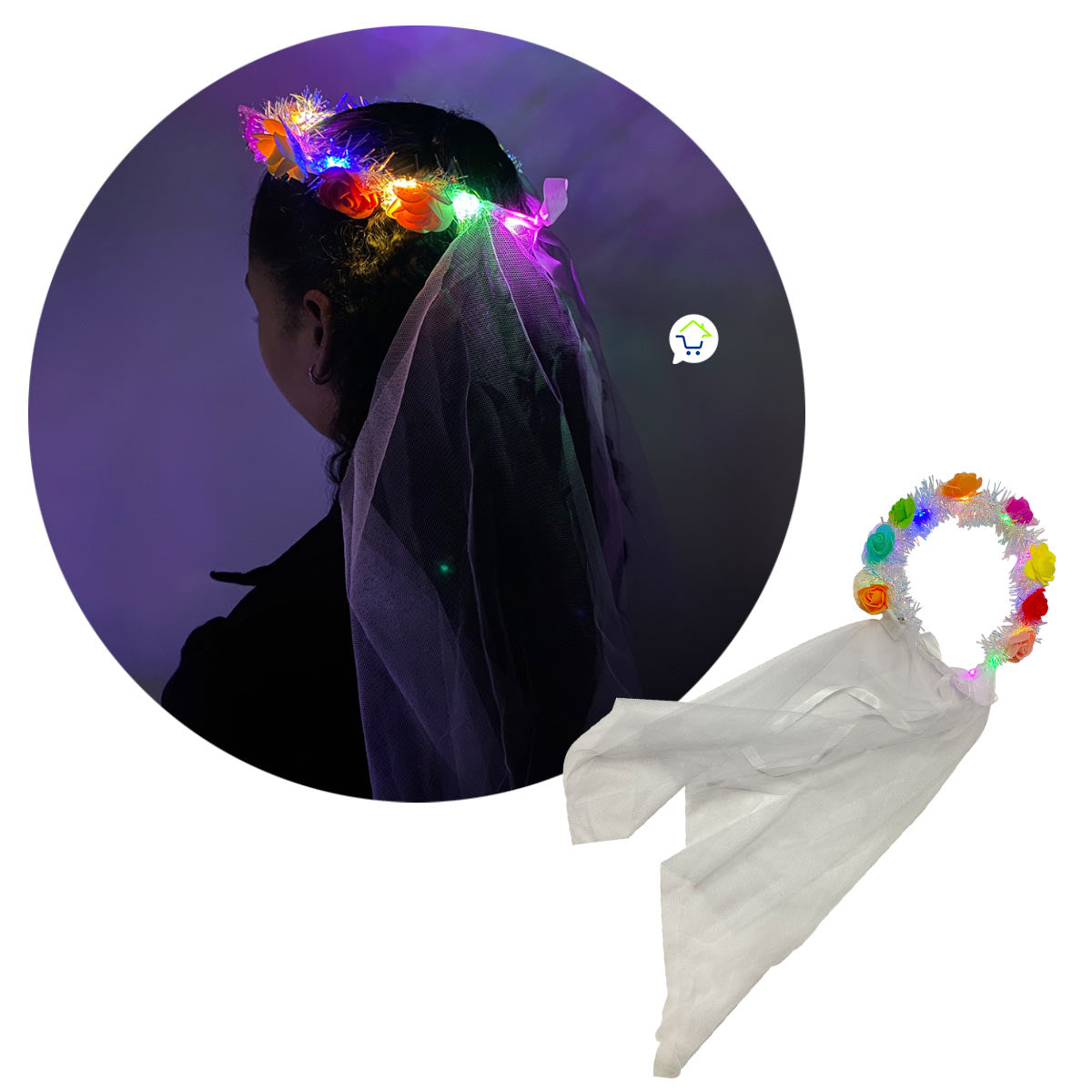 Diadema Led De Flores Foamy Luminosa Tiara DF5C