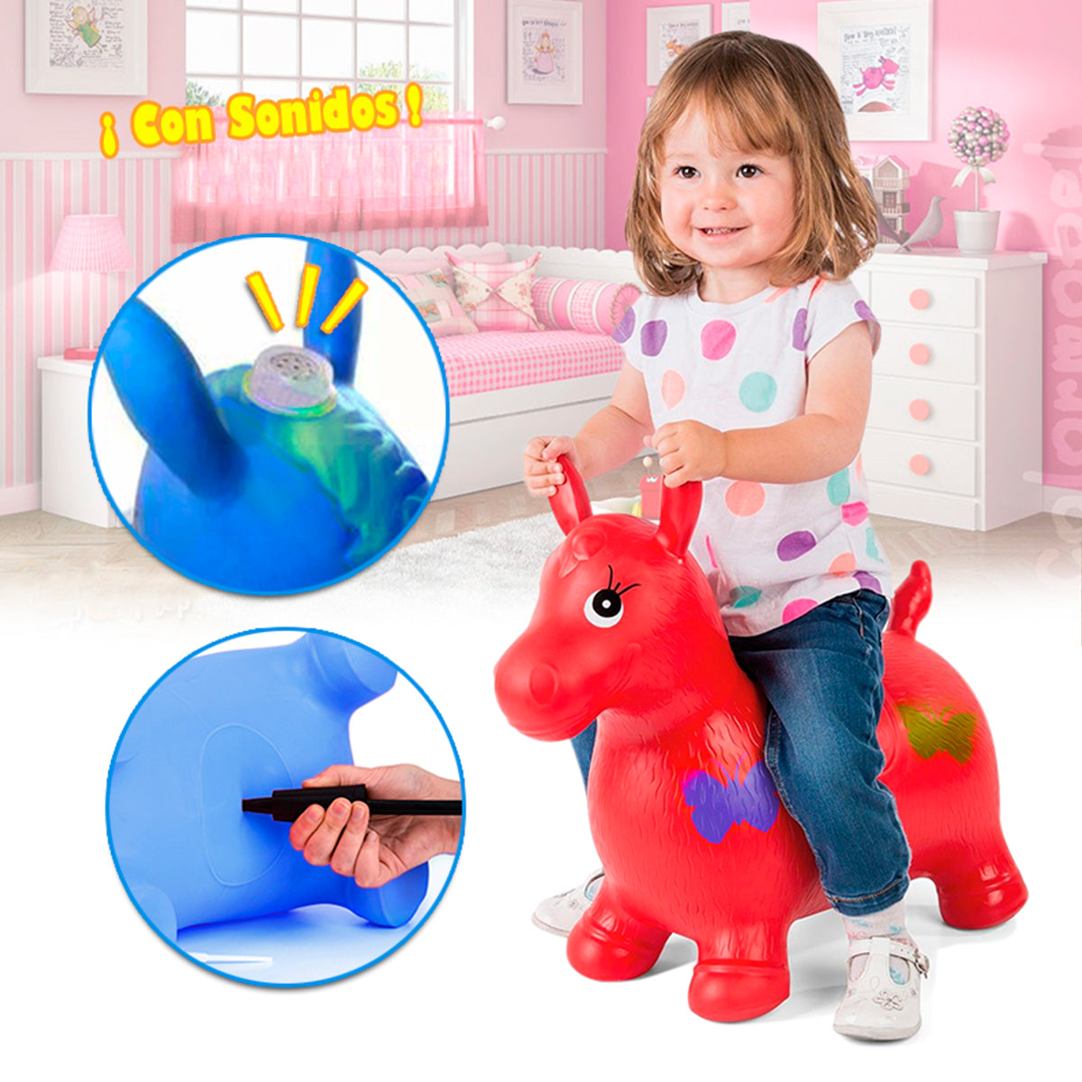 Juguete Inflable Caballo Saltarín Burrito Montable 288-2