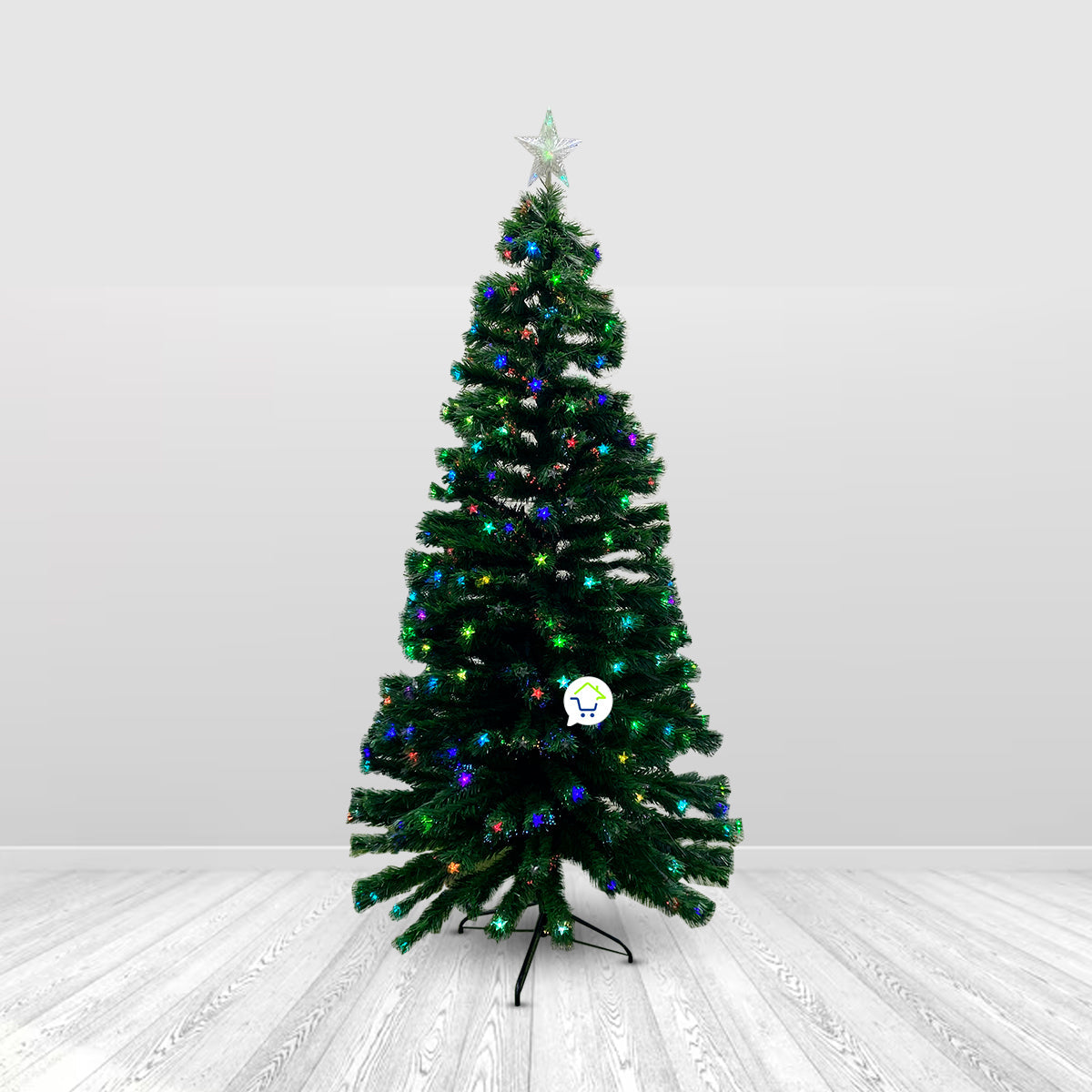 Árbol Navidad Fibra Óptica 210 cm 7 Colores Tupido RF T687