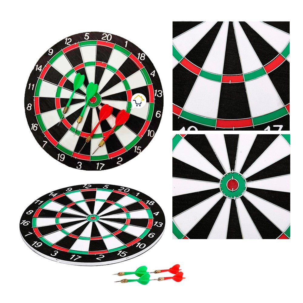 Tablero Dardos 2 En 1 Tiro Al Blanco Diana Madera Reversible D12