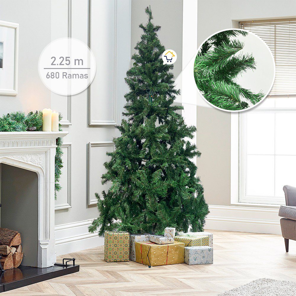 Árbol Navidad Pomposo Tupido 2.25m 680 Ramas Fexton225