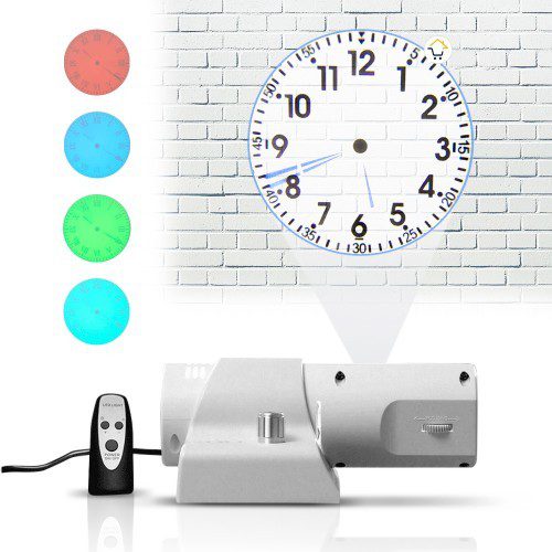 Reloj Clásico proyector Luz Led Colores Mesa Pared XMLT6