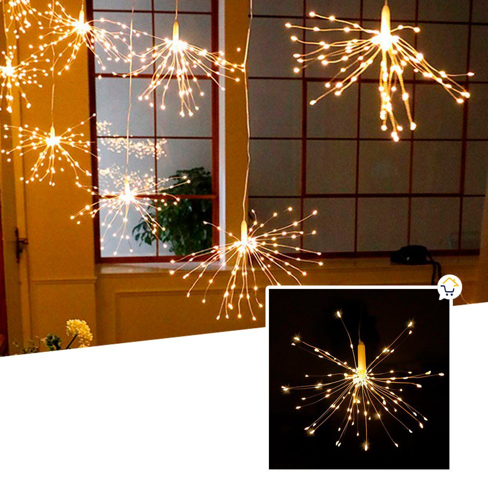 Luces Micro Led Fuegos Artificiales 3 Metros Navidad 1601