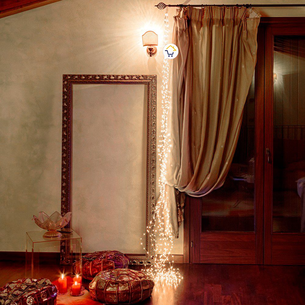Luz Línea Cascada Micro LED 400 Luces 200 cm Navidad 1581