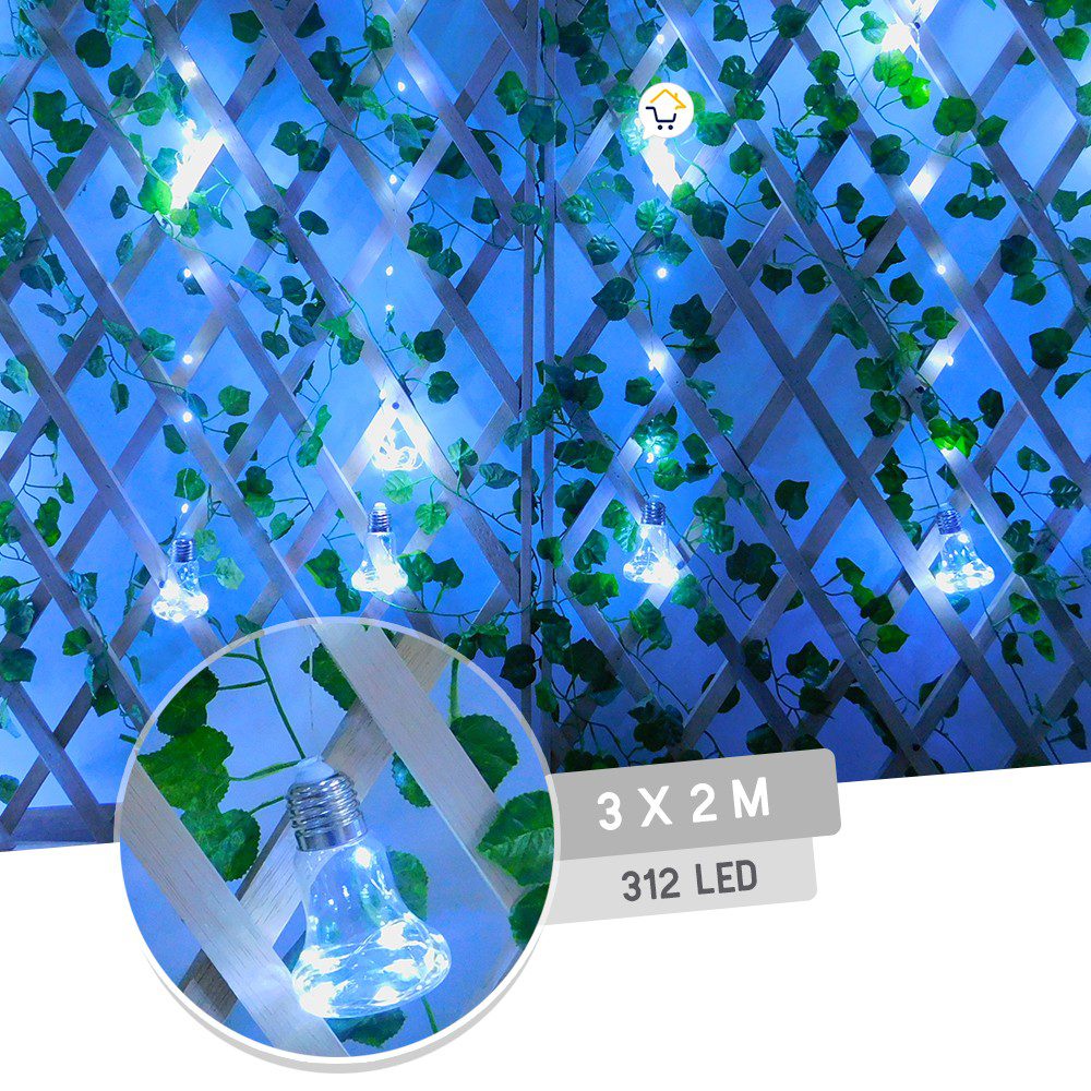Cortina Micro LED 12 Tiras Estilo Campana 3 x 2 m 312 Luces 1617