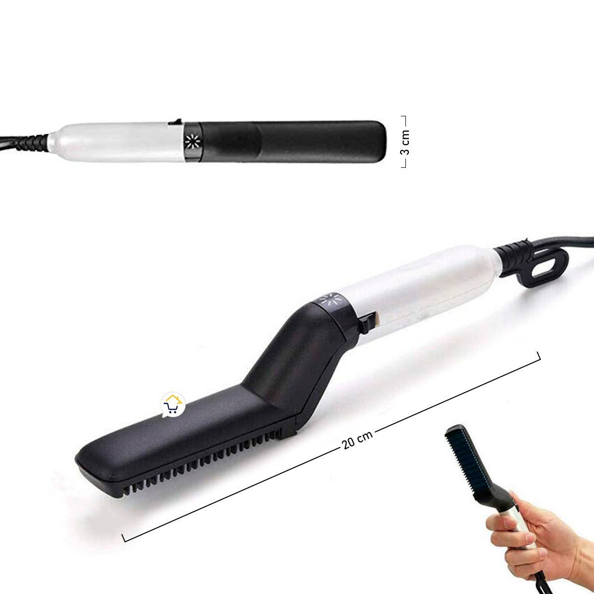Plancha Alisadora Barba Cabello Hombre Cepillo Eléctrico LY5