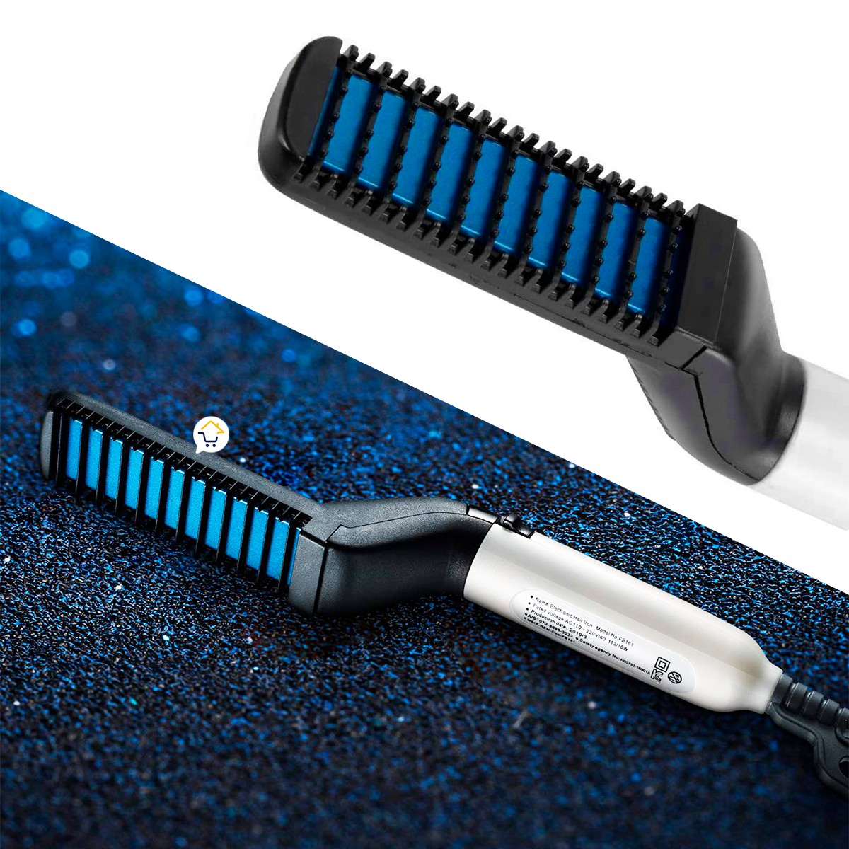 Plancha Alisadora Barba Cabello Hombre Cepillo Eléctrico LY5