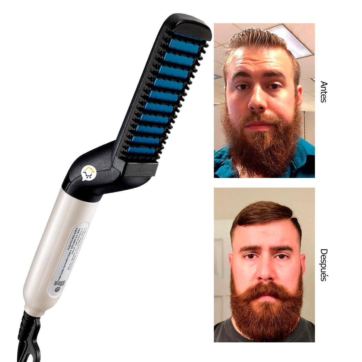 Plancha Alisadora Barba Cabello Hombre Cepillo Eléctrico LY5