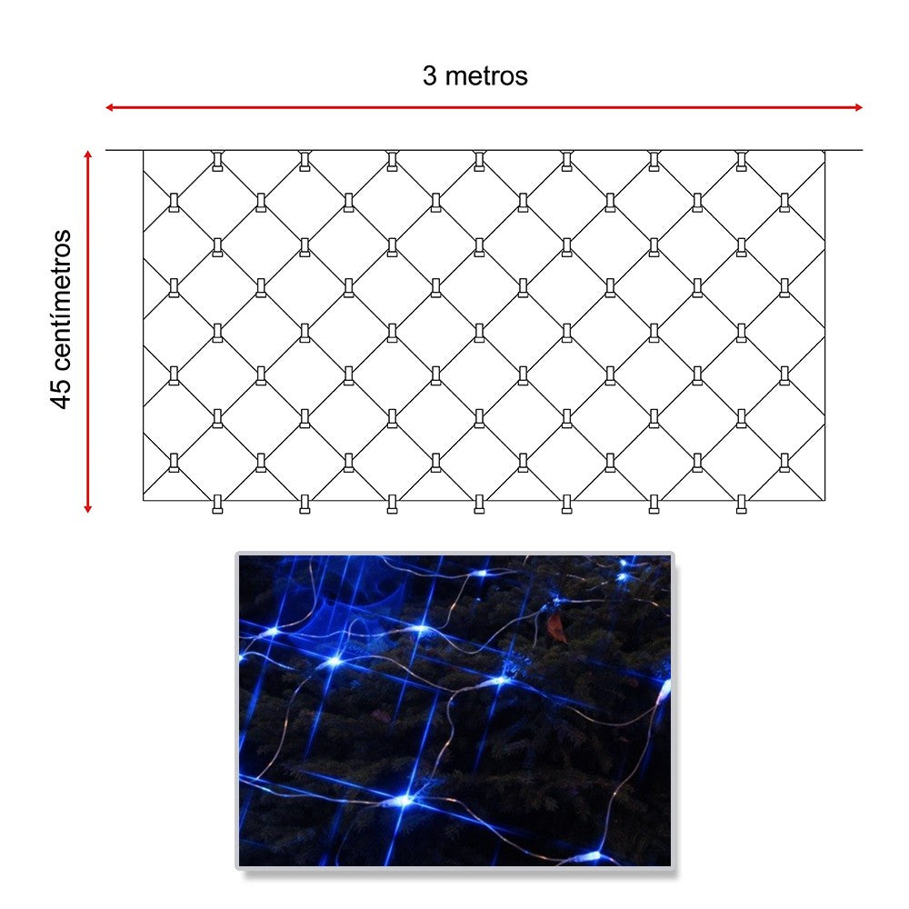 Extensión Luz Led Cenefa 100 LED 3 Metros Luces Navidad Azul 2163