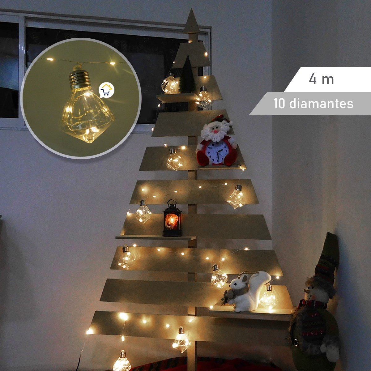 Luces Micro Led 4 M Diamante X10 Bombillos Navidad JN35