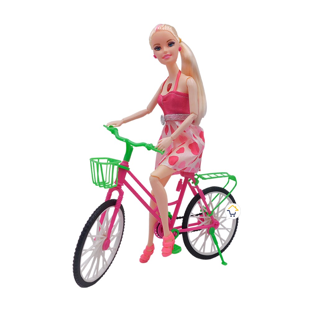 Muñeca Articulada Musical Fashion con Bicicleta Niñas HB017