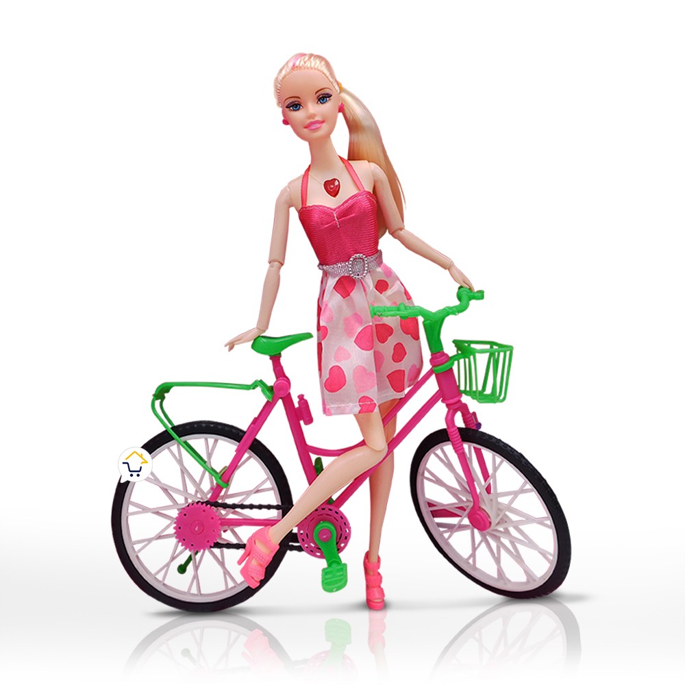 Muñeca Articulada Musical Fashion con Bicicleta Niñas HB017