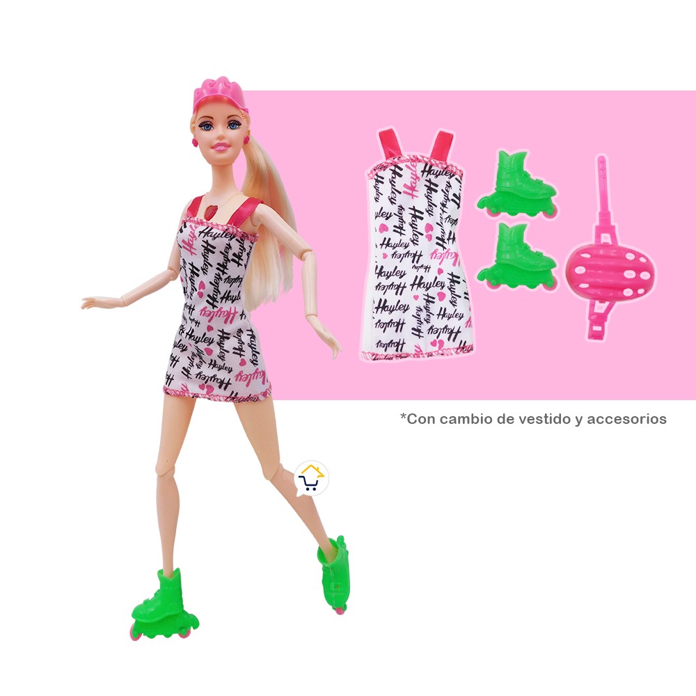 Muñeca Articulada Musical Fashion con Bicicleta Niñas HB017