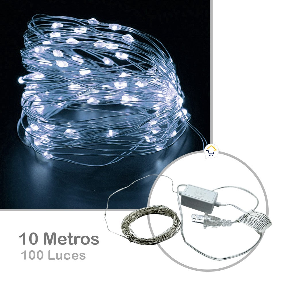 Extensión Micro LED Lineal 10m 100 Luces Navidad Blanco 1541