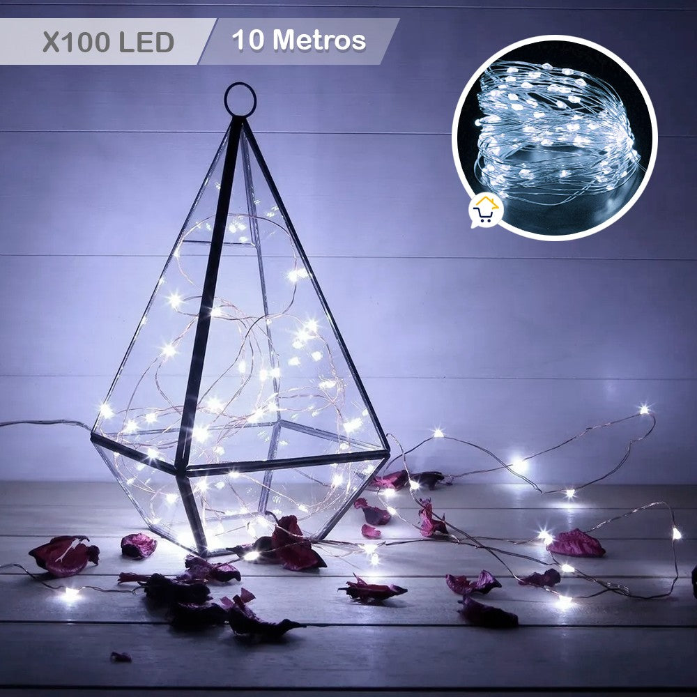 Extensión Micro LED Lineal 10m 100 Luces Navidad Blanco 1541