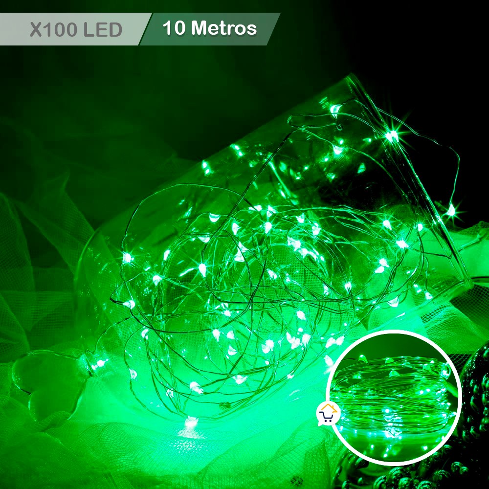 Extensión Micro LED Lineal 10m 100 Luces Navidad Verde 1544
