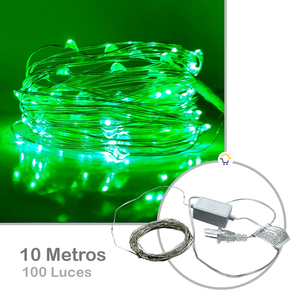 Extensión Micro LED Lineal 10m 100 Luces Navidad Verde 1544
