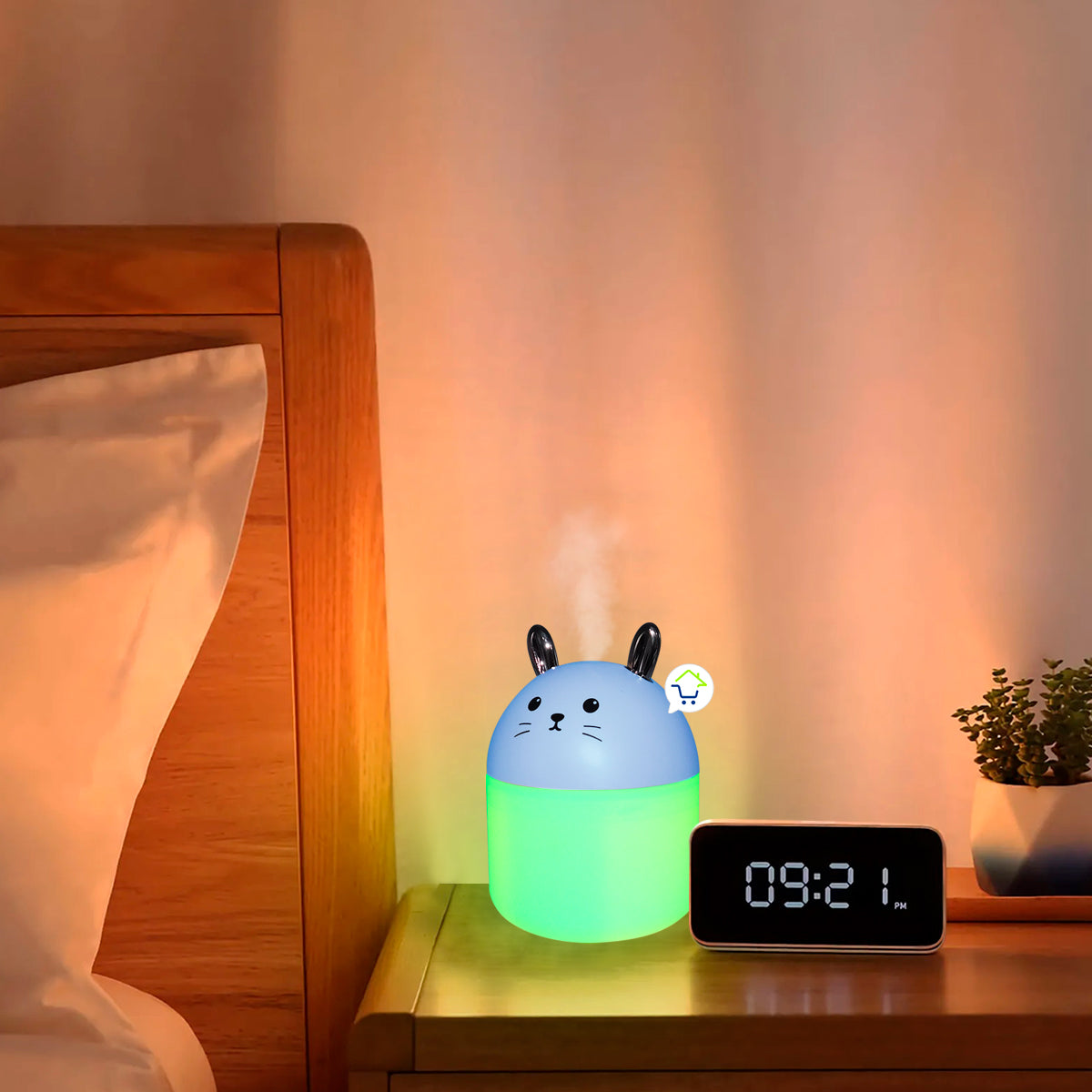 Humidificador Aromatizador Lámpara LED Conejito Difusor Aroma A11