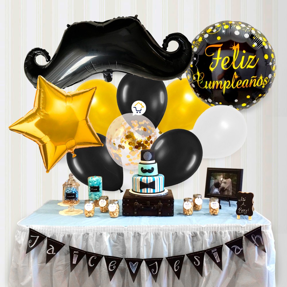 Globos Metalizados Bigote Feliz Cumpleaños Fiesta OE247