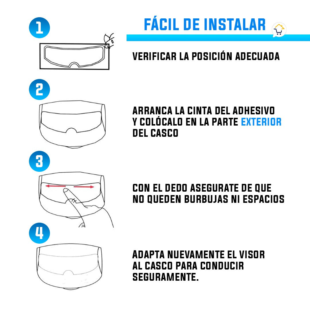 Película Antilluvia Adhesivo Visor Casco Moto 07BSZ