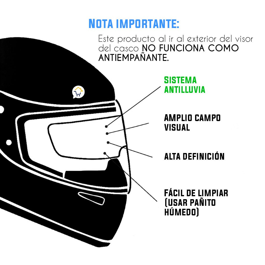 Película Antilluvia Adhesivo Visor Casco Moto 07BSZ