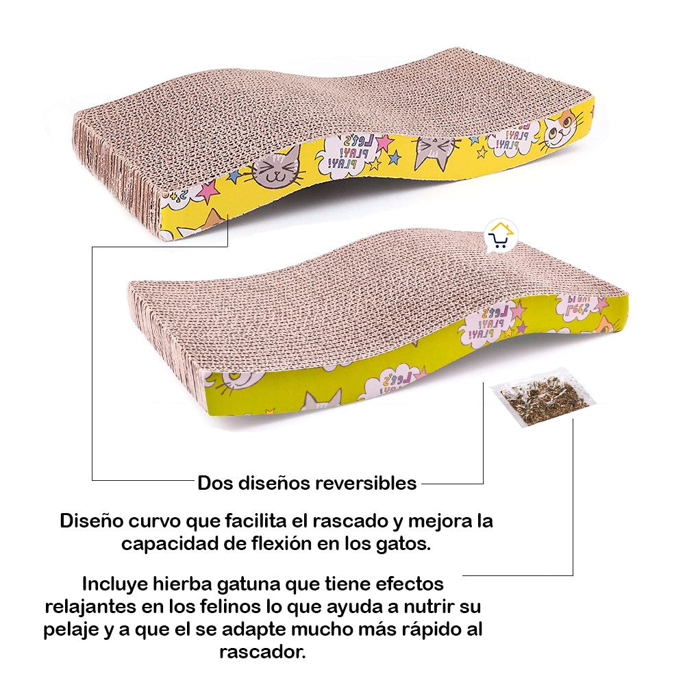 Rascador Gatos Cartón Anti Estrés Corrugado Almohadilla 6270052