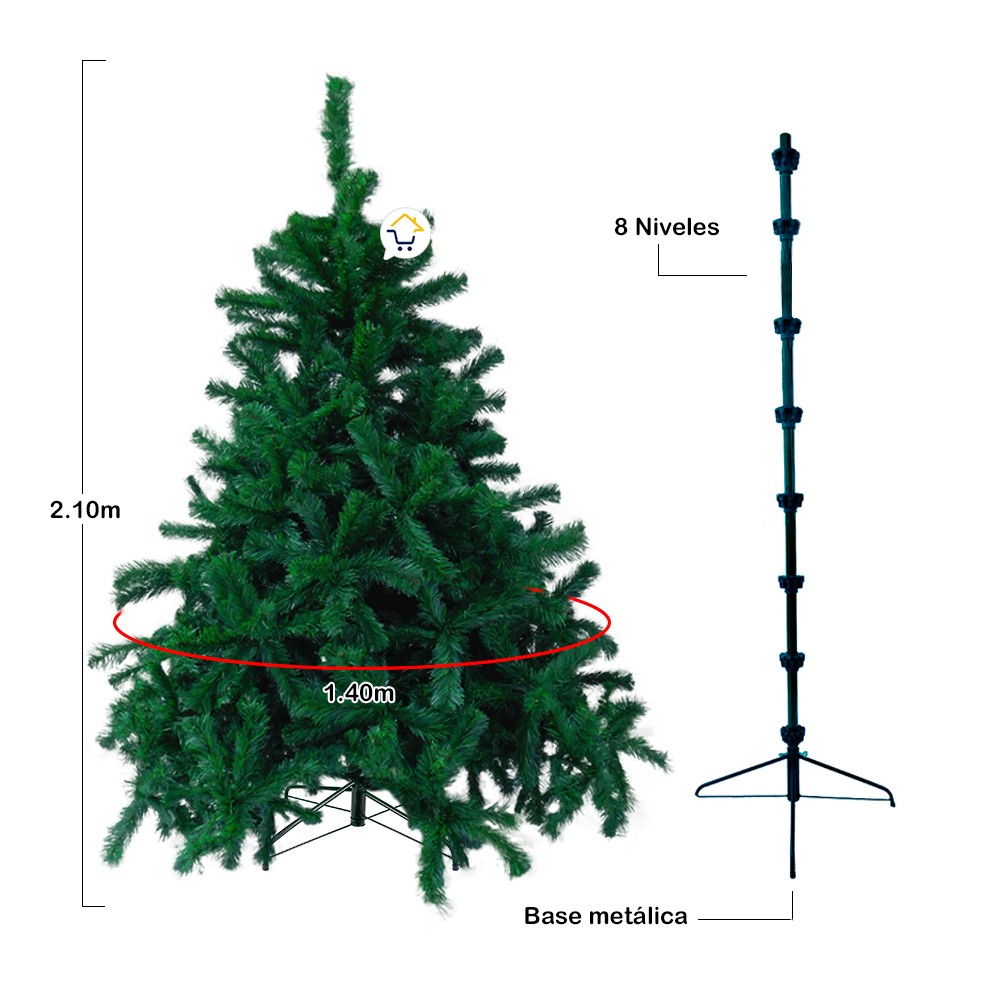 Árbol Navidad Singapur Tupido 2.10 M 1.060 Ramas SIN210