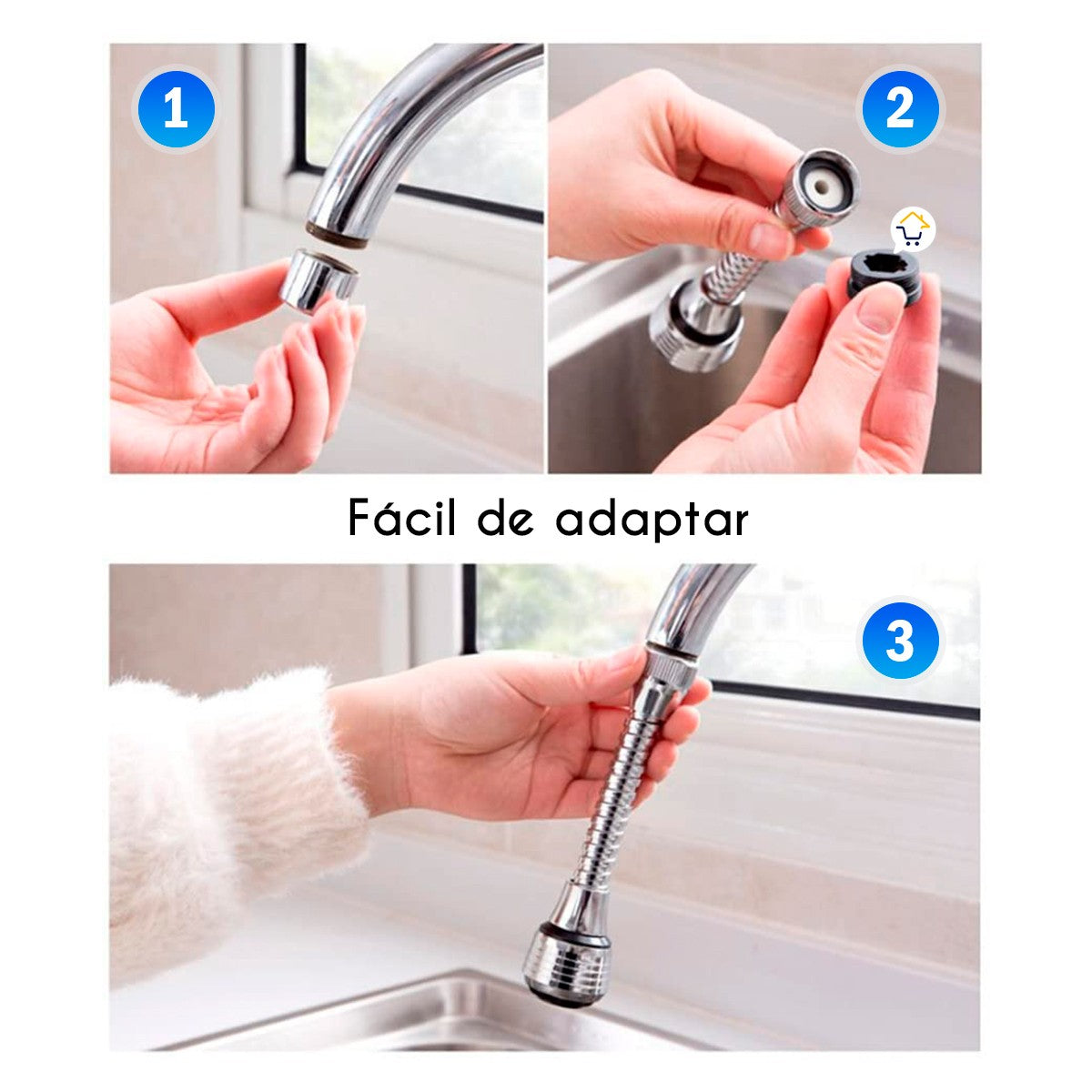 Grifo Ahorrador Agua Flexible Ecualizable Universal 628010