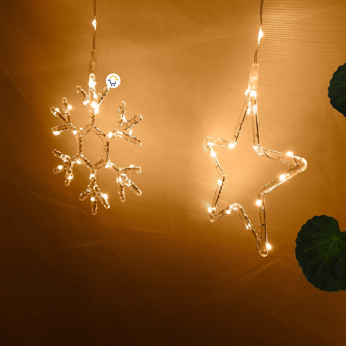 Luces Led Estrellas y Copos 260 Luces 3m Navidad Cálido 1626CA