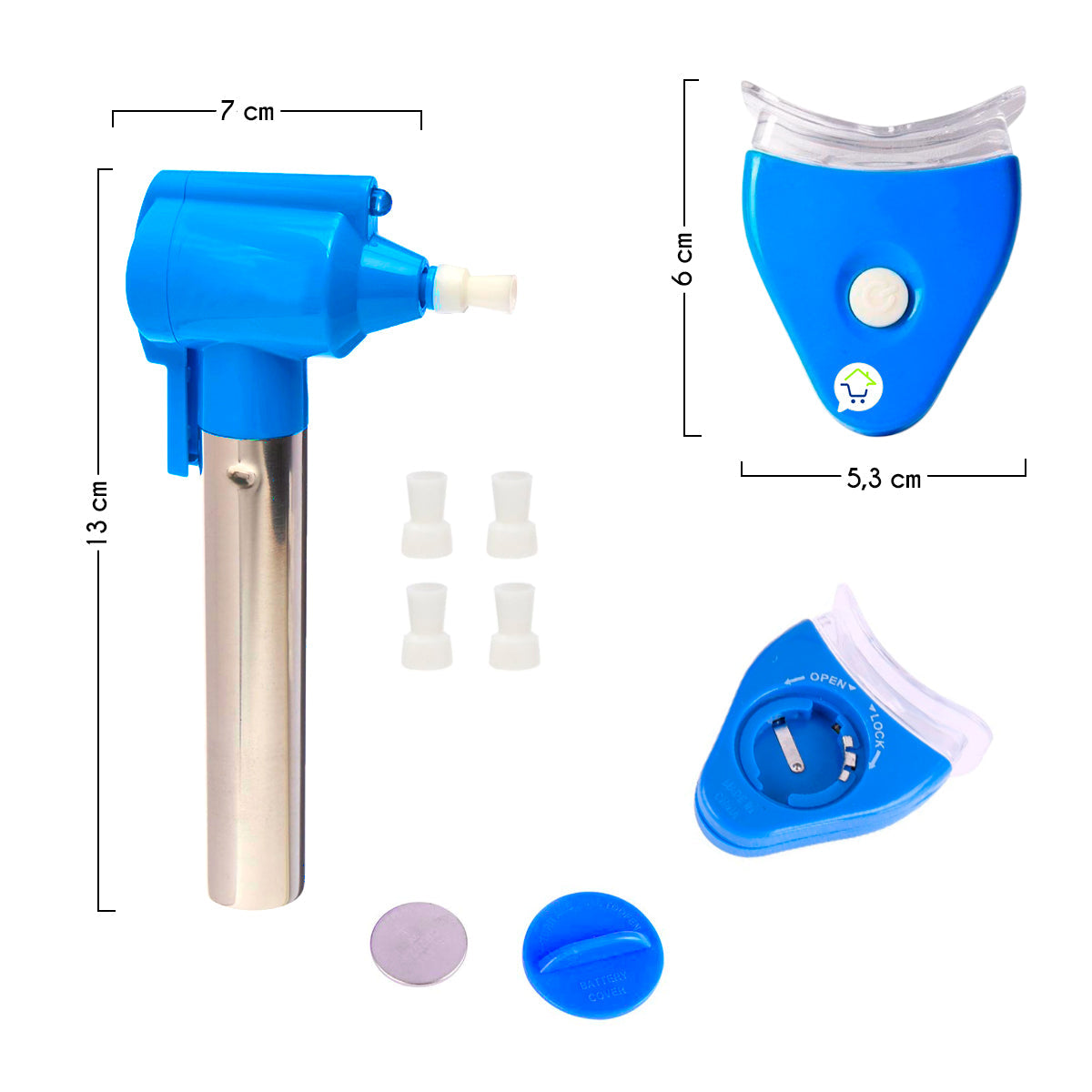 Kit Limpiador Dental Blanqueador LED Microlimpiador KIT314