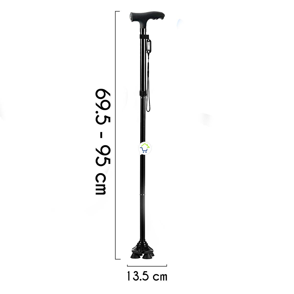 Bastón Graduable Aluminio Portable Antideslizante Ergonómico AN-02