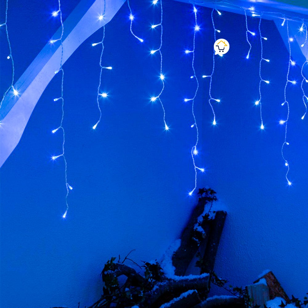 Cortina LED Intercalada 3 Metros 100 LED Decoración Navidad Azul 100LEDCA1