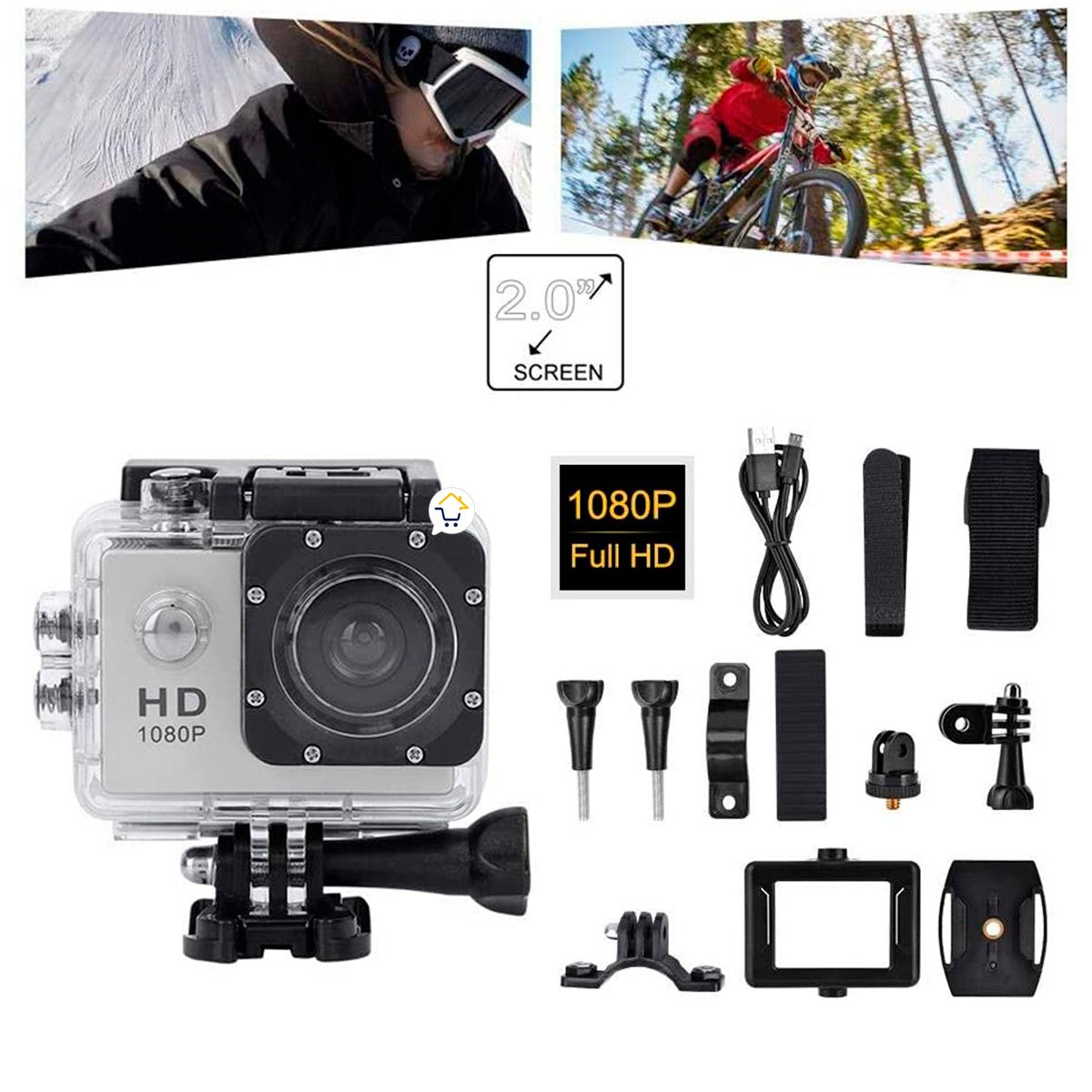Cámara Deportiva Sumergible Full Hd 1080p Accesorios Sport JG05