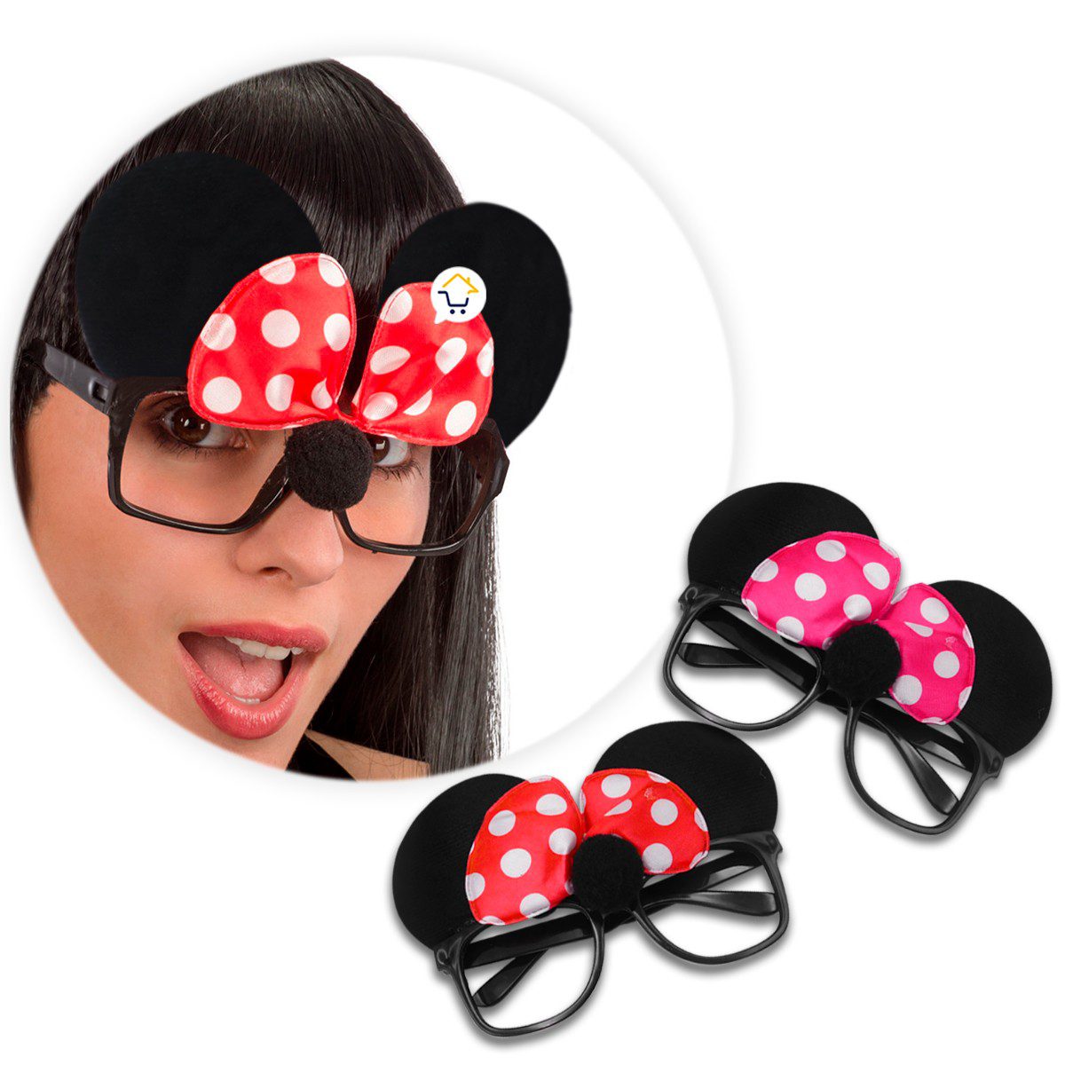 Set gafas X2 Ratona Accesorio Disfraz Halloween OD595