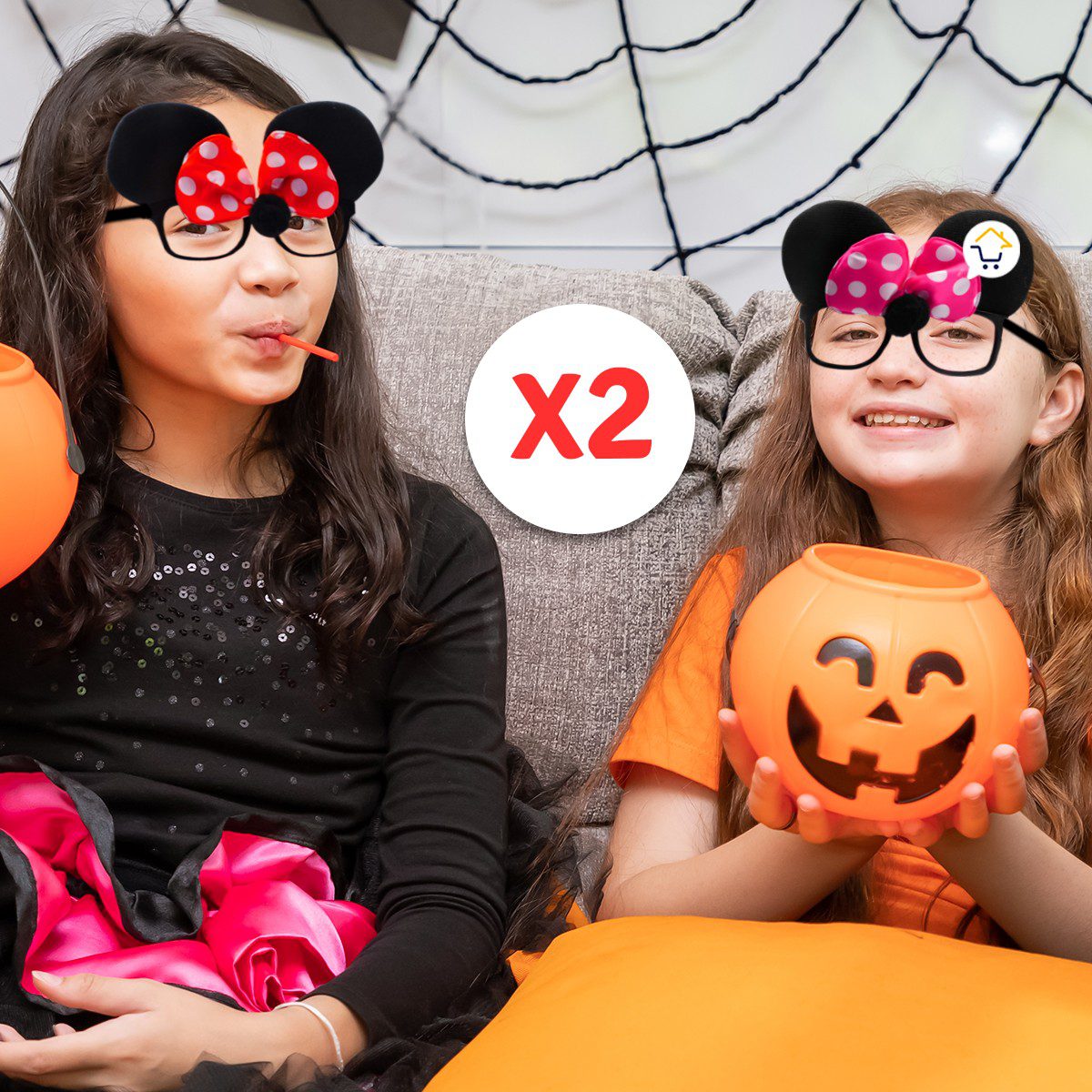 Set gafas X2 Ratona Accesorio Disfraz Halloween OD595