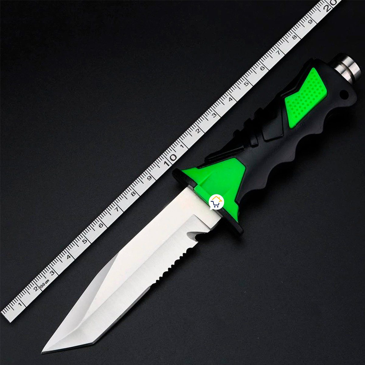 Cuchillo Para Buceo Acuático Táctico Pesca + Estuche y Correas 313V
