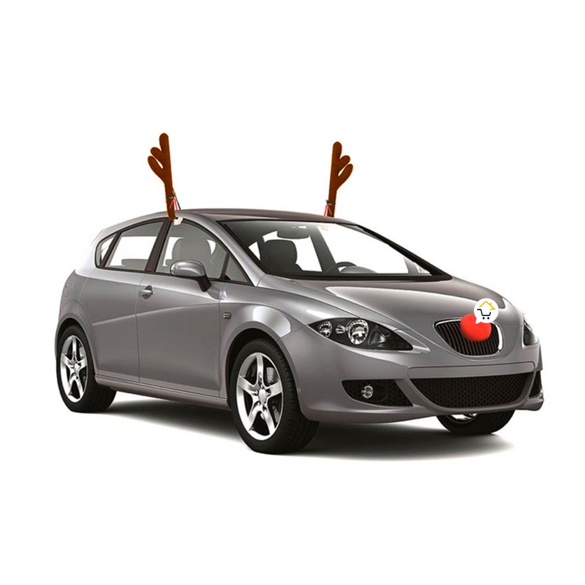 Cachitos y Nariz Reno Navidad Para Carro Disfraz Resisten Agua