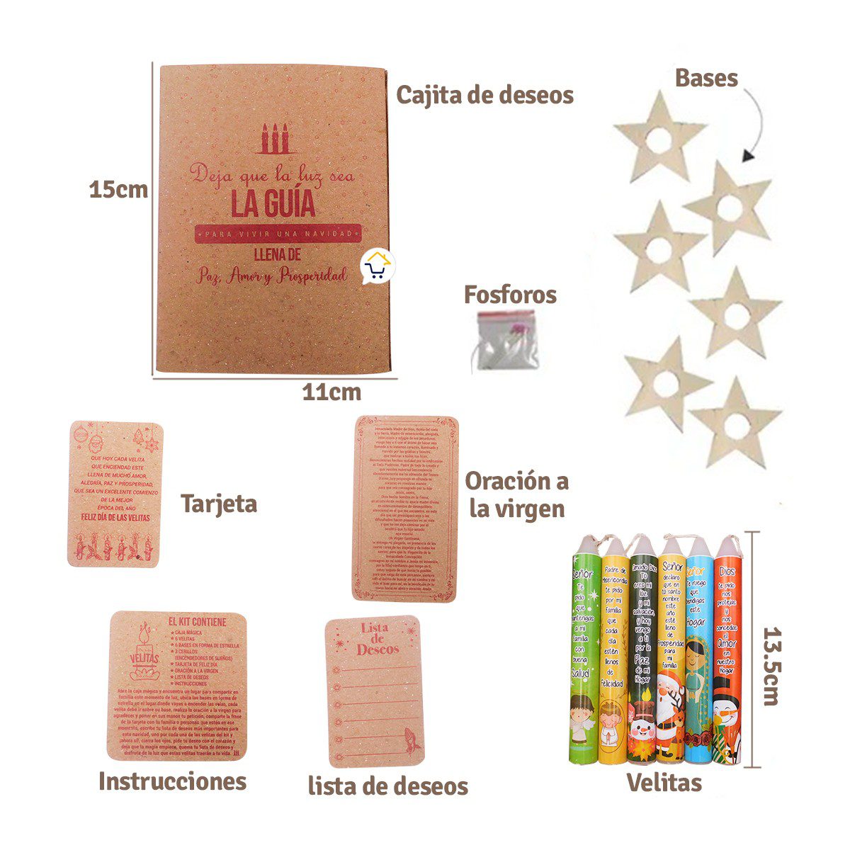 Kit Día De Las Velitas Caja Ritual Navidad Deseos KDV01